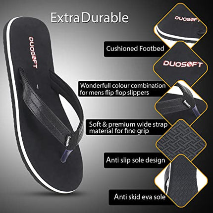 Doctor Walk Flip Flop for Men | Soft Comfortable | Breathable | Fashionable | Stylish | Trendy | Super soft | Lightweight | Anti-Slip Sole | Indoor & Outdoor | (DW-14) (Black-10) 