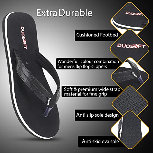 Doctor Walk Flip Flop for Men | Soft Comfortable | Breathable | Fashionable | Stylish | Trendy | Super soft | Lightweight | Anti-Slip Sole | Indoor & Outdoor | (DW-14) (Black-10) 