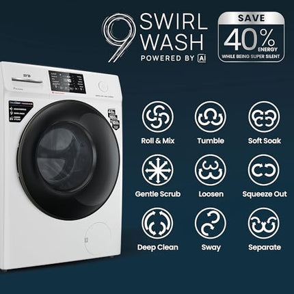 IFB 7 Kg 5 Star Powered by AI with 9 Swirl Wash, WiFi, Fully Automatic Front Load Washing Machine (SERENA GXN 7012, Steam Refresh Program with Eco Inverter, Grey) 