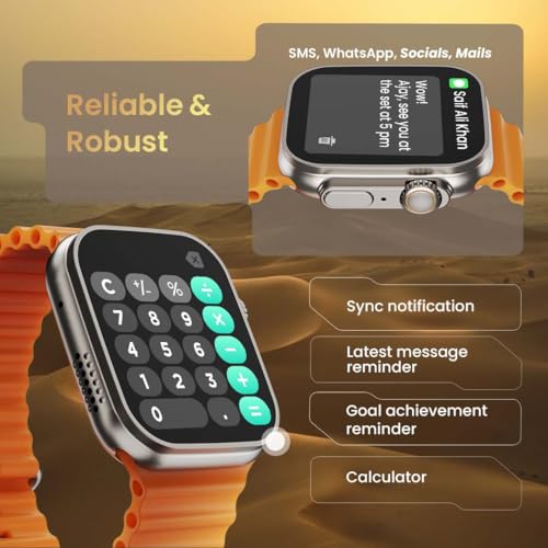 Boult Newly Launched Crown Smart Watch 1.95'' Display, Bluetooth Calling, Working Crown, Zinc Alloy Frame, 900 Nits Brightness, AI Voice Assistant, SpO2 Monitoring, 100+ Sports Mode (Orange) 