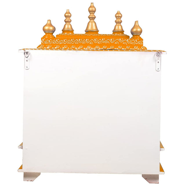 Kamdhenu art and craft Hardwood Wooden Temple/Pooja Mandir for Home (Multicolour), 8.66 Inch 
