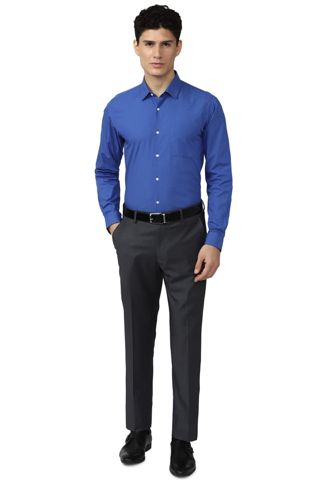Peter England Men's Slim Fit Shirt (PESFMSLBT24893_Medium Blue 40) 