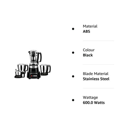 Panasonic Mixer Grinder MX-AV425 (Charcoal Black)Elements Series Powerful 1500W(Max Motor Lock Wattage)4 Jar(Three-304-SS Stainless Steel & 1Juicer Extractor Jar)|Warranty 2 Yrs Product & 5 Yrs Motor 