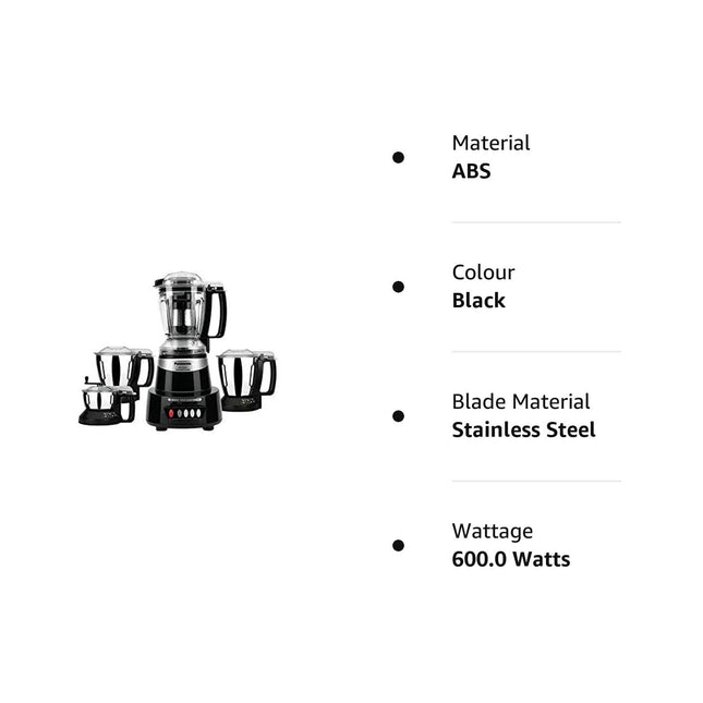 Panasonic Mixer Grinder MX-AV425 (Charcoal Black)Elements Series Powerful 1500W(Max Motor Lock Wattage)4 Jar(Three-304-SS Stainless Steel & 1Juicer Extractor Jar)|Warranty 2 Yrs Product & 5 Yrs Motor 