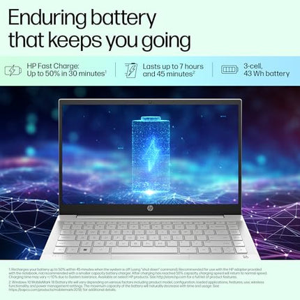 HP Pavilion 14, 12th Gen Intel Core i7-1255U, 16GB DDR4, 1TB SSD, (Win11, Office21, Silver,1.41 kg), IPS, Micro-edge, BrightView,14-inch (35.6cm) FHD Laptop, Intel Iris Xe graphics, HD camera,dv2015TU 