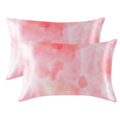 MR&HM Satin Pillowcase for Hair and Skin, Silk Satin Pillowcase 2 Pack, King Size Pillow Cases Set of 2, Silky Pillow Cover with Envelope Closure (20x40, Dream Pink) 
