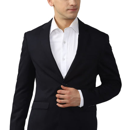 Peter England Neo-Slim Fit Solid Blazer Navy 