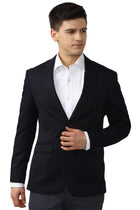 Peter England Neo-Slim Fit Solid Blazer Navy 