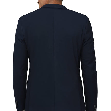Allen Solly Solid Polyester Slim Fit Men's Casual Blazer (Navy, Size_38) 