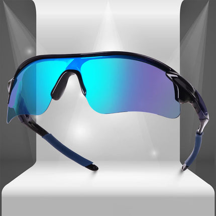 Legend Eyewear Sports Non-Polarized Sunglasses For Men Women Youth Ipl Cricket Baseball Fishing Cycling Running Golf Motorcycle Tac Glasses Uv400 (Blue Black) 