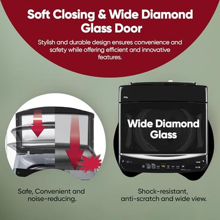 LG 8 Kg, 5 Star, Smart Inverter Technology, Wi-Fi, Turbowash, Fully Automatic Top Load Washing Machine With In-built heater (T80V4OB1S, Turbodrum, Stain Clean, Hard Water Wash & Jetspray+, Onyx Black) 