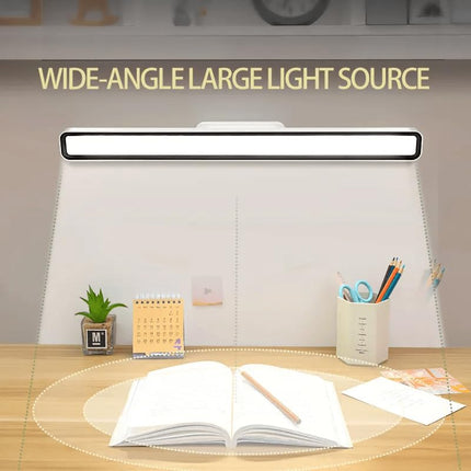 Gesto Magnetic Recharbale Desk Lamp 3 Color Under Cabinet Light with Adjustable Brightness | Desk Light for Office Table| Battery Operated Reading Lights with Remote-Plastic 