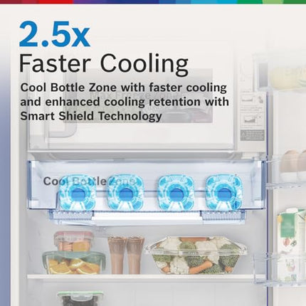 Bosch SmartChoice 207 L, 3 Star, Single Door Refrigerator with Industry's largest base drawer & veg box*(CST20S23PI,Fine Steel) |18 Hr Cooling Retention, 2.5x Faster Cooling, smart inverter compressor 