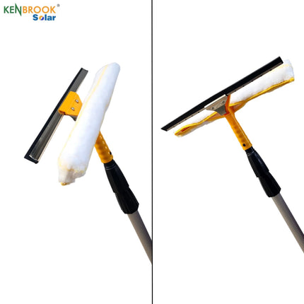 Kenbrook Solar 6 Meters Long Solar Panel Cleaning Mop with Microfiber, Wiper, & Adjustable Telescopic Extension Pole 2 to 6 Meters, Multipurpose for Solar Panels, Glass, and Home Cleaning (6 Meter) 