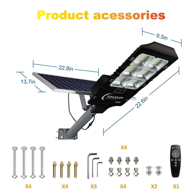 600W Solar Flood Street Lights Outdoor,Solar Security Lights 30000 Lumens Dusk to Dawn Solar Powered Led Lighting IP66 Waterproof Pole Light with Motion Sensor for Parking Lot,Stadium,Garden,Yard 