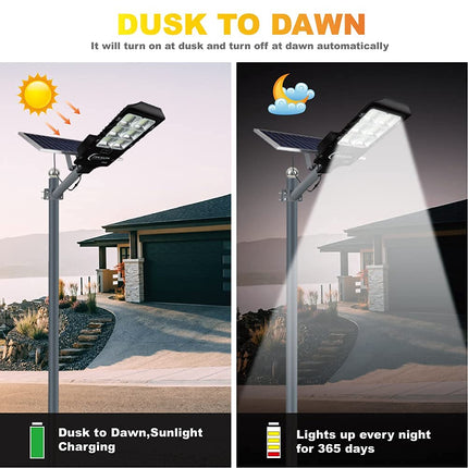 600W Solar Flood Street Lights Outdoor,Solar Security Lights 30000 Lumens Dusk to Dawn Solar Powered Led Lighting IP66 Waterproof Pole Light with Motion Sensor for Parking Lot,Stadium,Garden,Yard 
