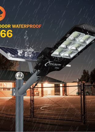 600W Solar Flood Street Lights Outdoor,Solar Security Lights 30000 Lumens Dusk to Dawn Solar Powered Led Lighting IP66 Waterproof Pole Light with Motion Sensor for Parking Lot,Stadium,Garden,Yard 