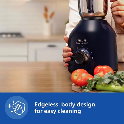 Philips HL7713/01,1000 W PowerPro Motor Mixer Grinder, 3 Jars (Azure Blue), Edged blade made of superior SS304 material, Quick cool ventilation for longer motor life 