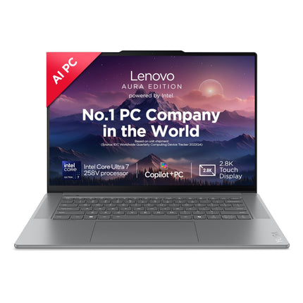 Lenovo Yoga Slim 7 Aura Edition Intel Evo Core Ultra 7 258V (32GB RAM/1TB SSD/15(38.86cm)/Copilot+ PC/Windows 11/Office Home 2024/Grey/1.53Kg), 83HM004NIN AI Laptop 