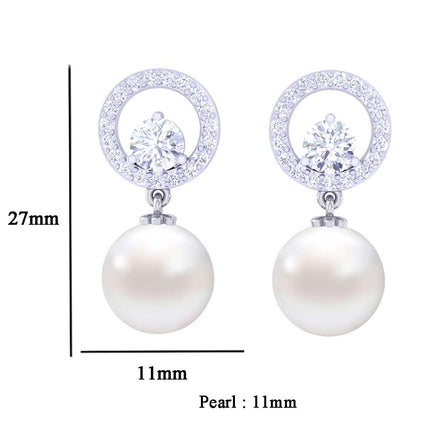 Clara 92.5 Sterling Silver Swiss Zirconia Pearl Earrings | Rakhi Rakshabandhan Gift for Sister Bhabhi |Gift for Women and Girls 