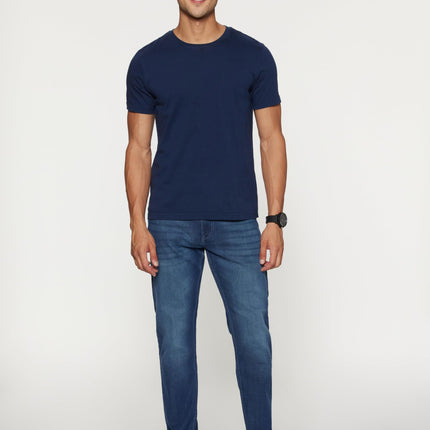 Peter England Men's Mid Wash Stretchable Mid Rise Jeans Medium Blue 