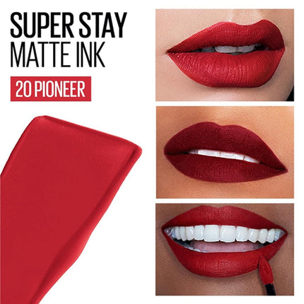 Maybelline New York Liquid Matte Lipstick, Long Lasting, 16hr Wear, Superstay Matte Ink, 20 Pioneer, 5ml 