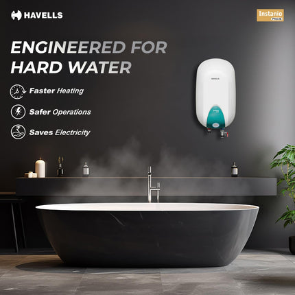 Havells Instanio Prime 25L Storage Water Heater(Geyser)|Faster Heating|Safer to use|Saves electricity|Engineered for Hard Water|Color Changing LED Indicator|Anti Rust Tank|Heavy Duty Heating Element 