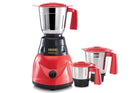 USHA SpeedMax 500-Watt Copper Motor Mixer Grinder with 3 Jars (Red/Black) 
