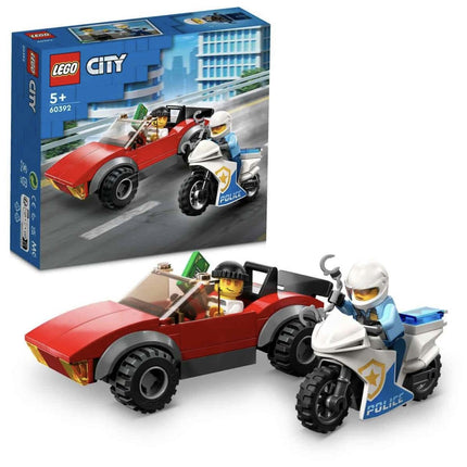 LEGO City Police Bike Car Chase 60392 Building Toy Set (59 Pcs),Multicolor 