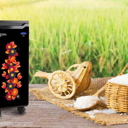 Lucky Mycrofine Eco Orange Flower Atta Chakki, Flour Mill 7 to 8KG Container Capacity Fully Automatic Domestic Ghar Ghanti for Grinding Masala and Grains, with Standard Accessories (0.75 Units/Hr) 