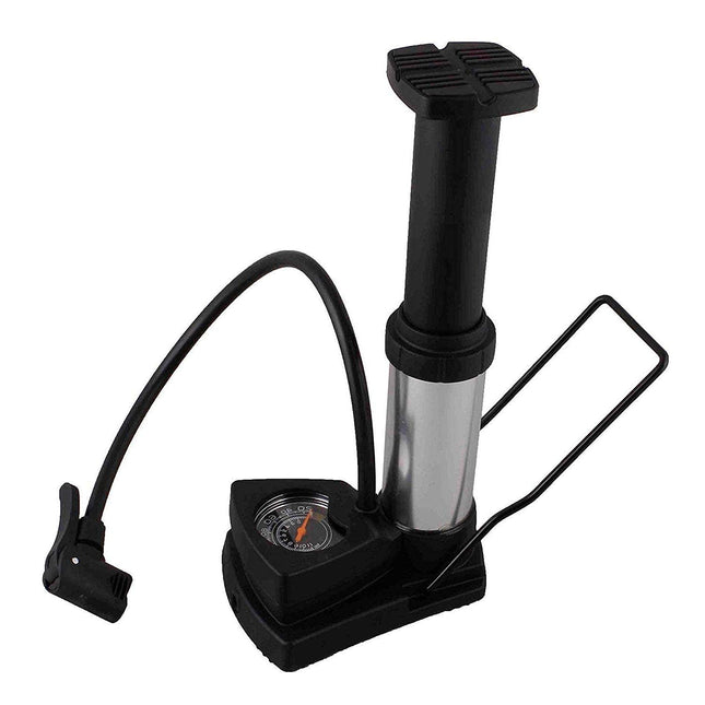 AARAL Portable High Pressure Foot Air Pump Compressor for Car, Bike, Motorbike, Bicycle, Football Cycle, Tubeless with Presta & Schrader Valves, Sports Ball Needle, Inflation Cone 