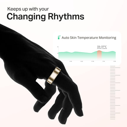 boAt New Launch SmartRing Active Plus, Auto Heart Rate, Sleep, SpO2, Stress & Skin Temperature Monitor, Stainless-Steel Build, Lightweight, 30-Days Battery, Magnetic Charging Case(8, Rose Gold) 