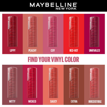 Maybelline New York SuperStay Vinyl Ink Liquid Lipstick - Lippy, Instant Shine & Transfer Proof. SuperStay Vinyl Ink Liquid Lipstick Last Up To 16Hr, Enriched With Vitamin E & Aloe | 4.2ml 