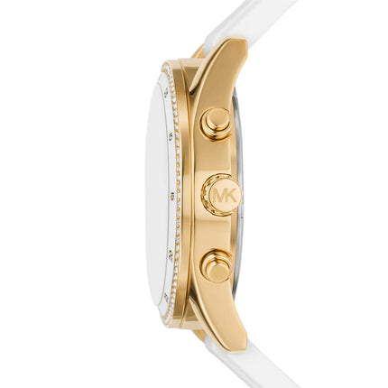 Michael Kors Silicone Analog White Dial Women's Watch-Mk7484, Band Color-White 