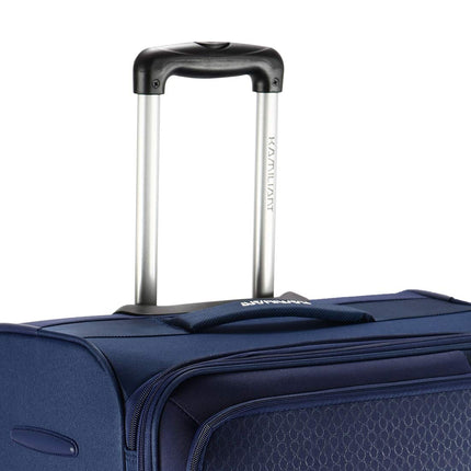 Kamiliant by American Tourister KAM KOJO 79 cms Large Check-in Polyester Soft Sided 4 Wheels 360 Degree Rotation Luggage/Suitcase/Trolley Bag (Blue), Trolley Bags for Travel 