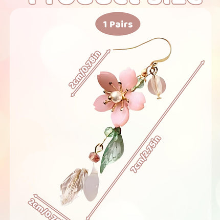 Statement Earrings for Women, Stylish Pink Flower Dangle Earrings, Korean Inspired Design, Elegant Western Style Earring for Girls, Perfect Special Occasions