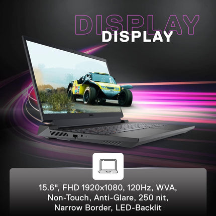 Dell {Smartchoice} G15-5530 Core i5-13450HX| NVIDIA RTX 3050, 6GB (16GB RAM|1TB SSD, FHD|Window 11|MS Office' 21|15.6" (39.62cm)|Dark Shadow Grey|2.65Kg|Gaming Laptop 