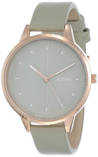 Titan Women's Precision Simplicity Analog Watch: Green Gradient Dial with Leather Strap-NS2648WL01 