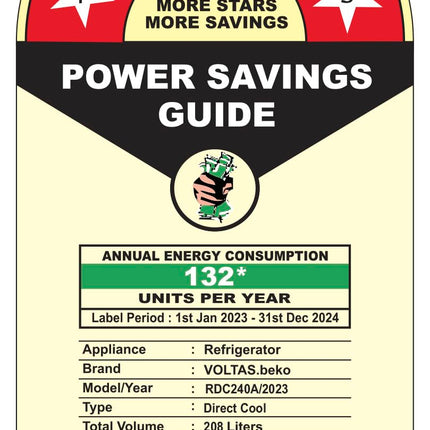Voltas Beko, A Tata Product 208 L 5 Star Direct Cool Single Door Refrigerator (RDC240A/W0BBRTM0B00GO, Bonita Blue, With Fresh Box Technology, Quick Frezze, Chiller Zone and Base Drawer) 