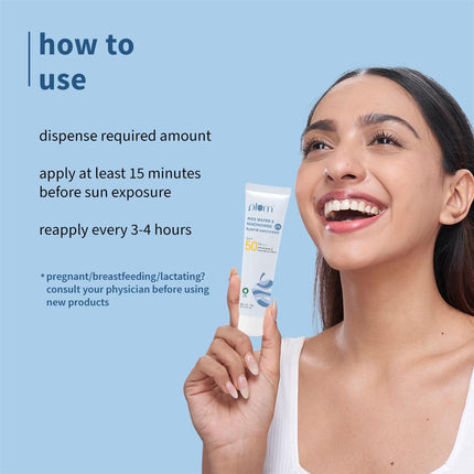 Plum 2% Niacinamide & Rice Water Sunscreen SPF 50 PA+++ | for Oily, Dry & Combination Skin | UVA/UVB Protection | Reduces Tan & Brightens Skin | No White Cast & Non-Sticky | for Women & Men | 15g 