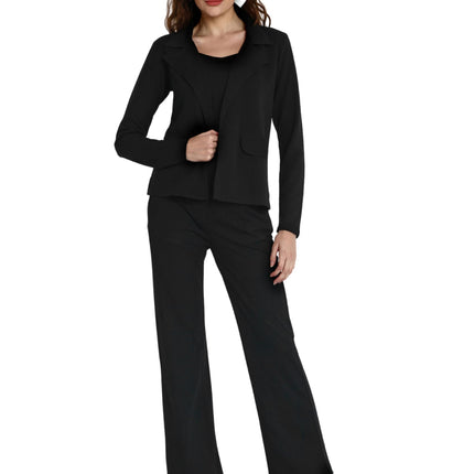 Leriya Fashion 3-Piece Blazer Set for Women (2XL, Black) 