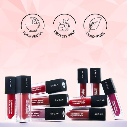 SUGAR Cosmetics Smudge Me Not Liquid Lipsticks for Women | Transferproof & Waterproof | Lasts 12+ Hours | Matte Lipstick | 4.5ml - 21 Aubergine Queen (Blackened Burgundy) 