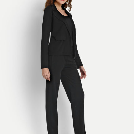 Leriya Fashion 3-Piece Blazer Set for Women (2XL, Black) 