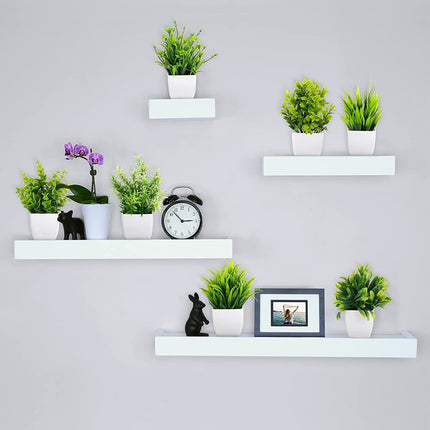 Dekorly Artificial Potted Plants, 8 Pack Artificial Plastic Eucalyptus Plants Small Indoor Potted Houseplants, Small Faux Plants for Home Decor Bathroom Office Farmhouse (Set 0F 8) 