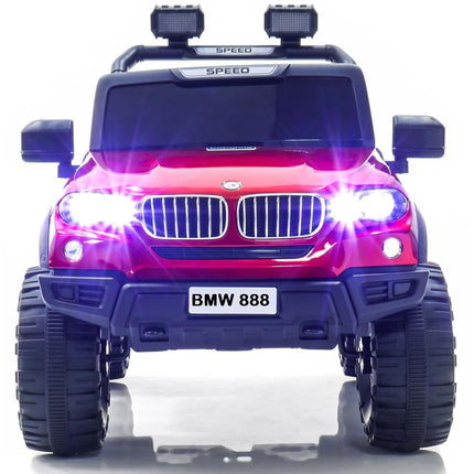 LETZRIDE Kids Speed-888 Battery car for Kids | Battery Operated Jeep 1 to 7 Year Kids | Electric Jeep for Kids | Ride on-Dual Control Mode, Swing Function, Led Lights, with Seat Belts | (Red) 