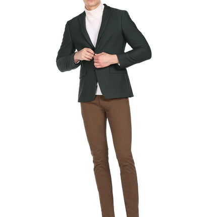 Arrow Men Dark Green Single Breasted Solid Formal Blazer 