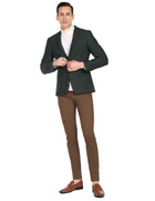 Arrow Men Dark Green Single Breasted Solid Formal Blazer 