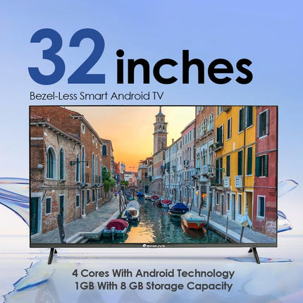 SKYLIVE 80 cm (32 inches) Bezel-Less Smart Android TV (SL32PROV) with Voice Command Remote SL4000 (2024 Model) 