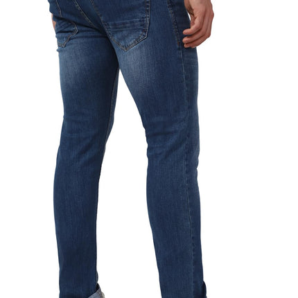 Peter England Men's Mid Wash Stretchable Mid Rise Jeans Medium Blue 