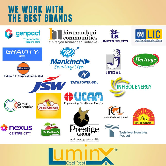 LuminX : Solar Reflective Roof Coating |Summer Cool Roof | Heat Resistance Paint | High Sri Terrace Cooling Paint (10 Kgs), White 